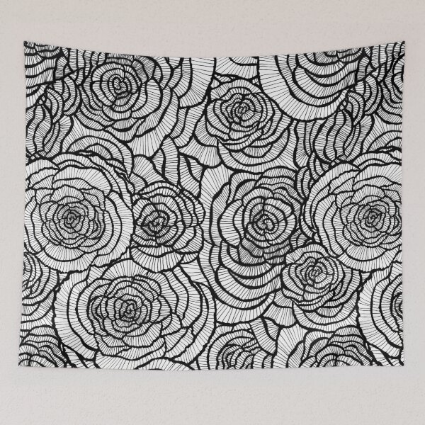 Item preview, Optical illusion ink roses designed and sold by Kassia J Markowska.