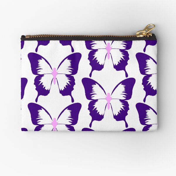 Blue and Purple Butterfly Zipper Pouch