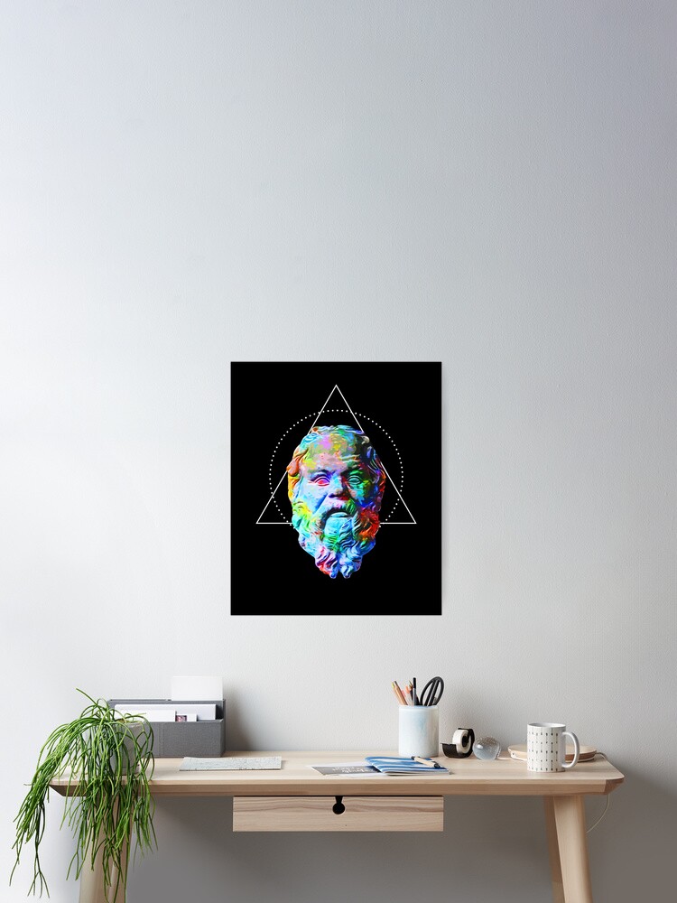 Colorful Socrates Hipster Triangle Shirt - Philosophy Gift Colorful Socrates Hipster Triangle Shirt - Philosophy Gift