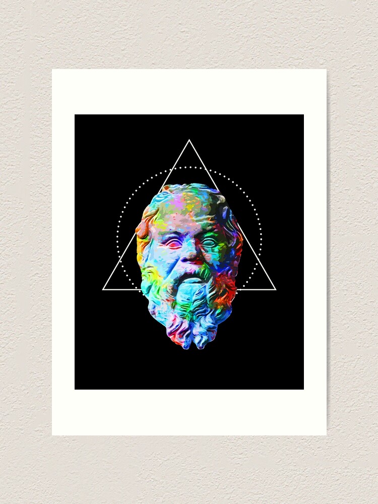 Colorful Socrates Hipster Triangle Shirt - Philosophy Gift Colorful Socrates Hipster Triangle Shirt - Philosophy Gift