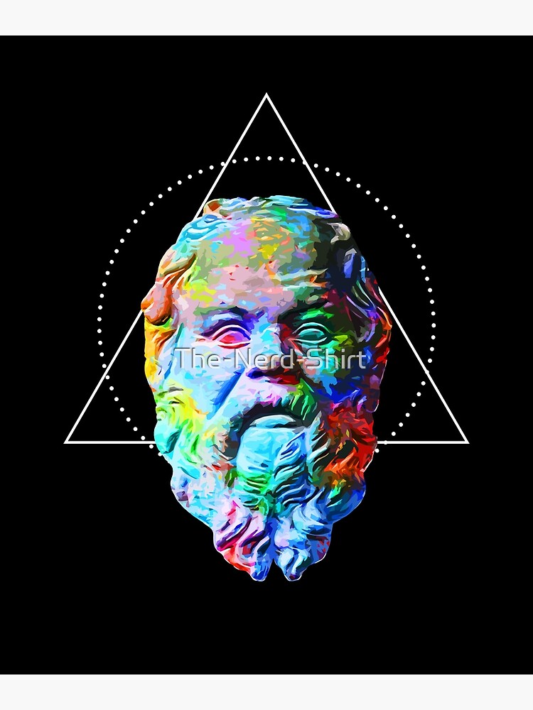 Colorful Socrates Hipster Triangle Shirt - Philosophy Gift Colorful Socrates Hipster Triangle Shirt - Philosophy Gift