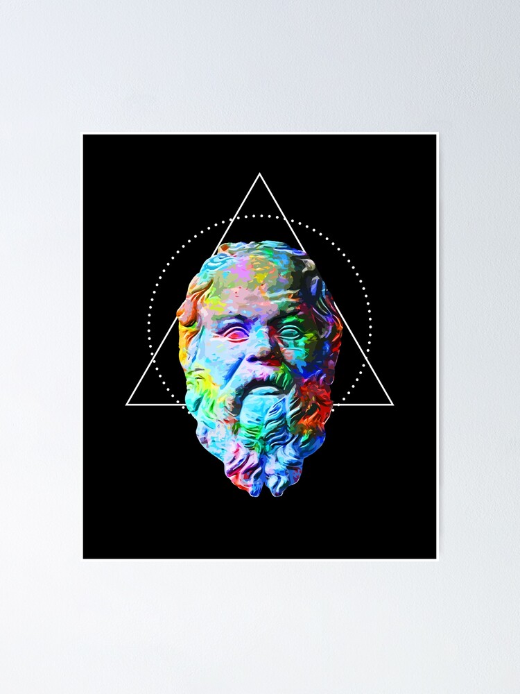 Colorful Socrates Hipster Triangle Shirt - Philosophy Gift Colorful Socrates Hipster Triangle Shirt - Philosophy Gift