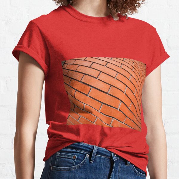 New red brick wall with distortion lens Classic T-Shirt