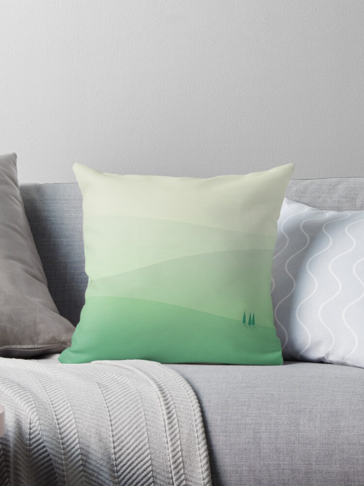 Thumbnail 1 of 3, Throw Pillow, Hills // Minimal landscapes designed and sold by Pierluigi Scotolati.
