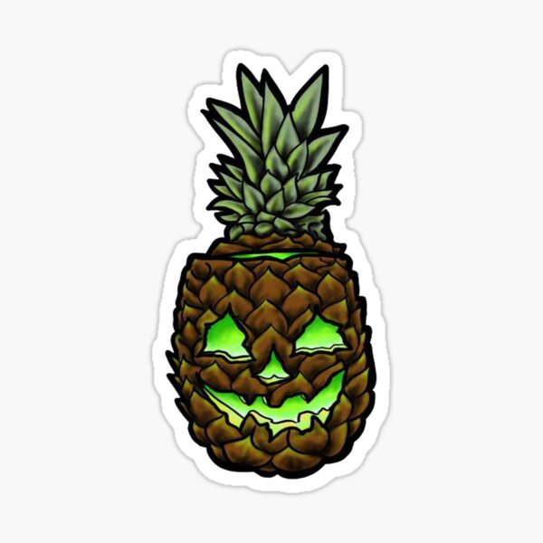 pineapple jackolantern hawaiian halloween Sticker