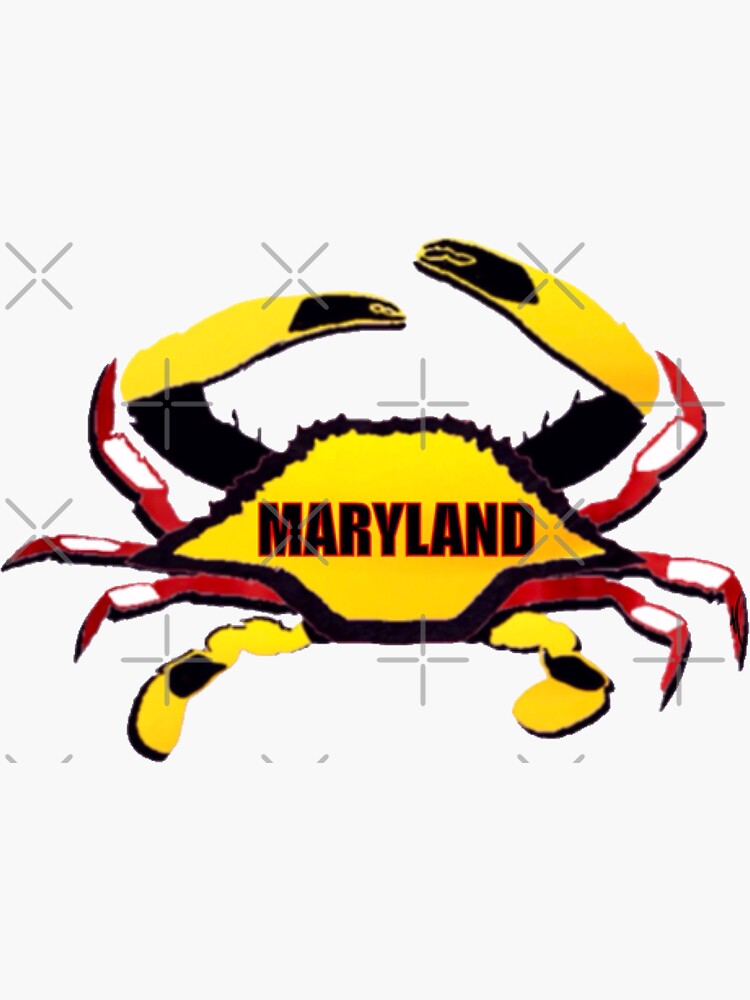 "Maryland State Flag Blue Crab Sticker" Sticker by excalibur1365