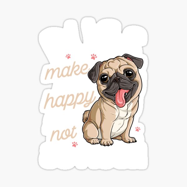 Vista previa del artículo con la obra «Pug me hace feliz que no tanto camiseta Pug amante de los hombres», diseñado y vendido por LiqueGifts.