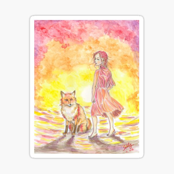 Red Fox (watercolor) Sticker