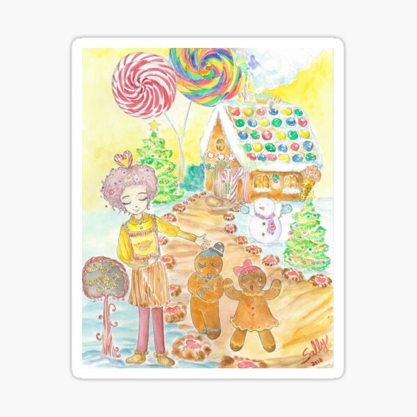Gingerbread Cafe 1 (watercolor) Sticker