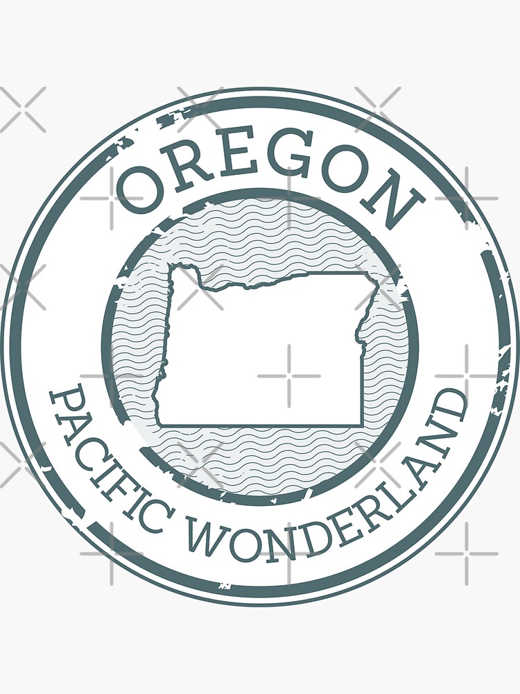 "Oregon Pacific Wonderland (Stamp)" Sticker for Sale by stampusa
