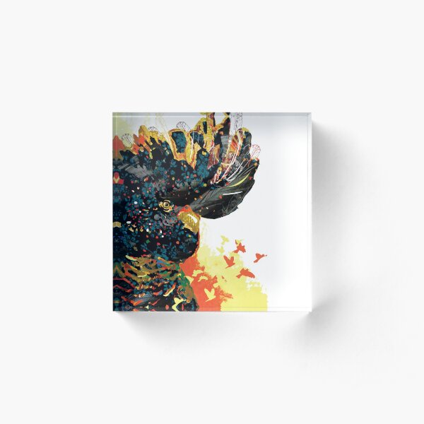Torquay Black Cockatoo Acrylic Block