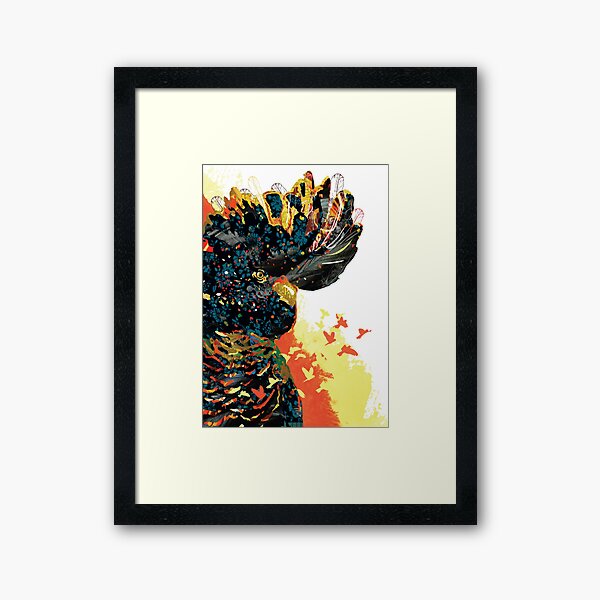 Torquay Black Cockatoo Framed Art Print