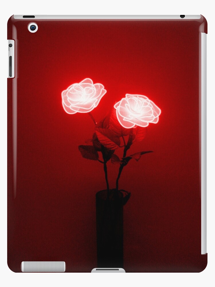 Glowing Neon Red Roses Ipad Case Skin By Jess Levett Redbubble