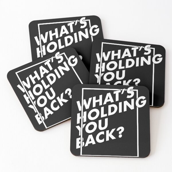 Item preview, WHAT'S HOLDING YOU BACK? (white on black) designed and sold by masklayer.