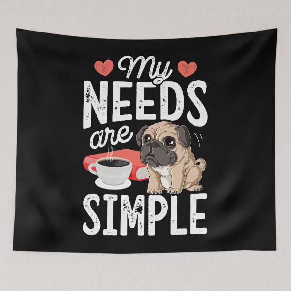 Item preview, My Needs Are Simple T shirt Pug Dog Lover Funny Book Coffee designed and sold by LiqueGifts.