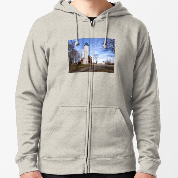 The Light at Presque Isle - Erie, PA Zipped Hoodie