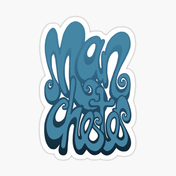 Manchester lettering art - sailor blue Sticker