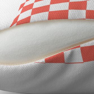 Alternate view of LIVING CORAL CHECK PATTERN WITH WHITE - PANTONE COLOR OF THE YEAR 2019 Throw Pillow