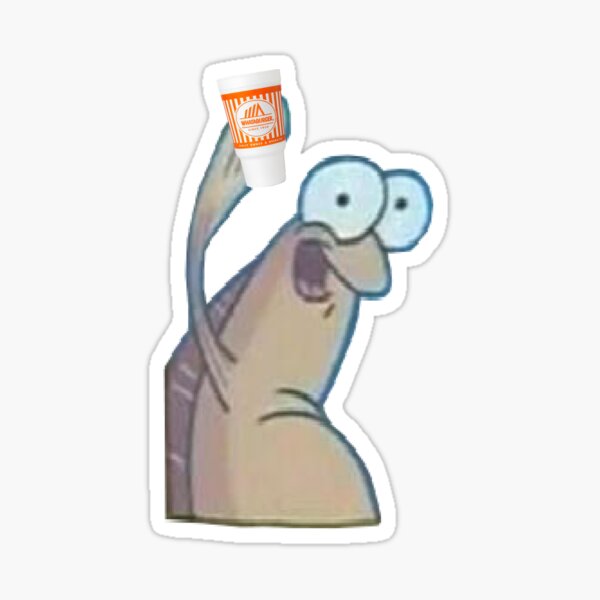 Spongebob Fish Meme with Whataburger - Sticker Sticker