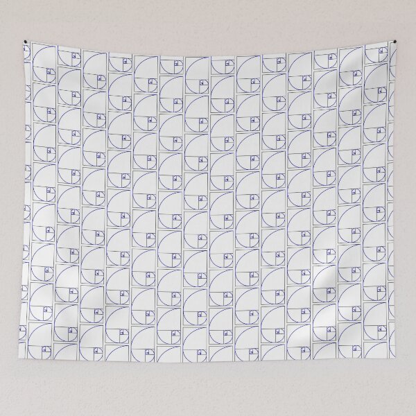 Item preview, Fibonacci Spiral - WHITE / BLUE designed and sold by frxncisc.