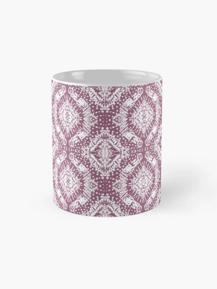 Thumbnail 4 of 6, Coffee Mug, Ruby Raspberry Boysenberry Red Rug Pattern designed and sold by thepoonapple.