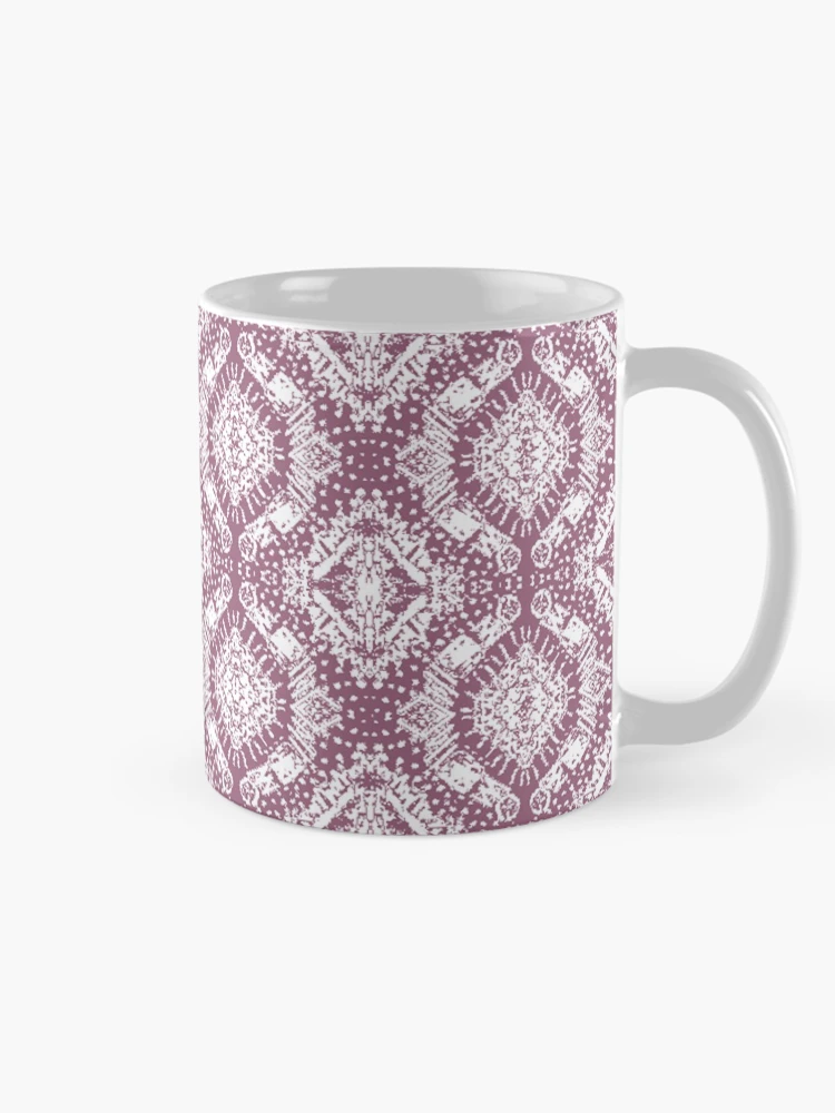 Thumbnail 3 of 6, Coffee Mug, Ruby Raspberry Boysenberry Red Rug Pattern designed and sold by thepoonapple.
