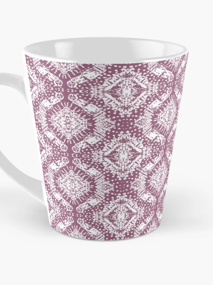 Thumbnail 3 of 4, Coffee Mug, Ruby Raspberry Boysenberry Red Rug Pattern designed and sold by thepoonapple.