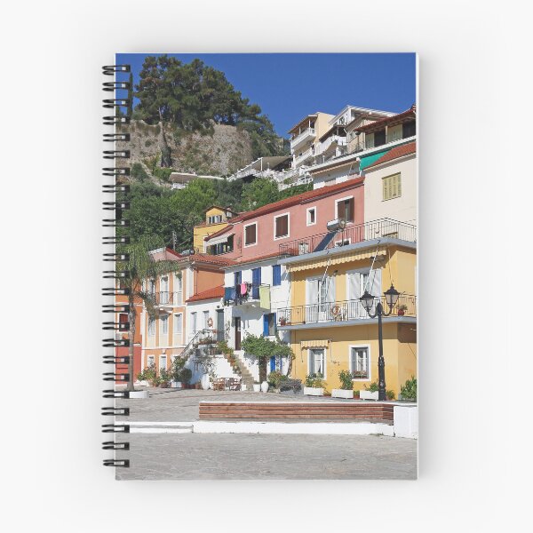Item preview, colorful old buildings and castle Parga Greece designed and sold by goceris.