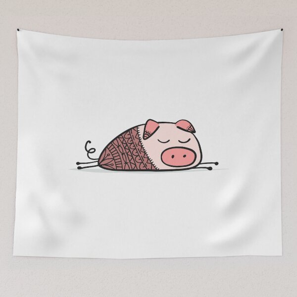 Item preview, Cute piggy ornate silhouette, symbol of 2019 year for your design designed and sold by Kudryashka.