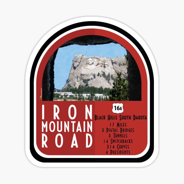 "Iron Mountain Road South Dakota USA Sticker TShirt 08" Sticker for