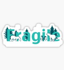Fragile - polar bears arctic scene Sticker