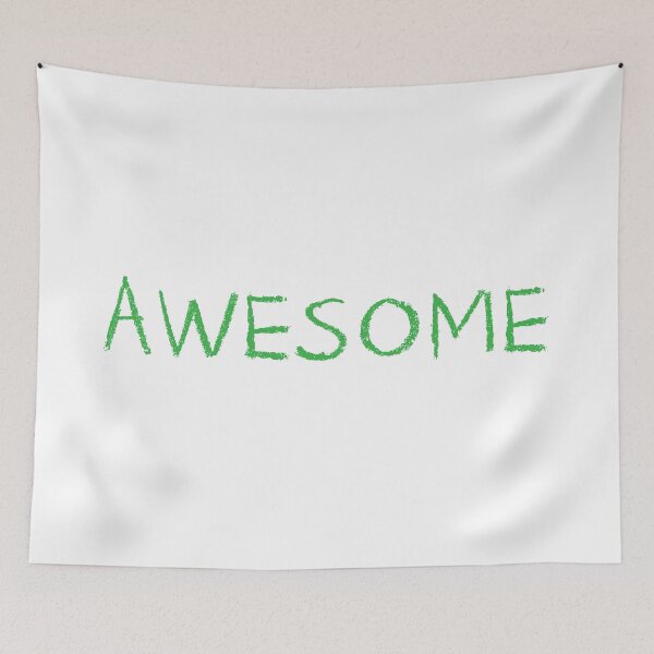 Item preview, AWESOME in green crayon designed and sold by jazzydevil.