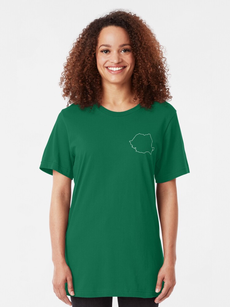 Alternate view of Romania map contour Slim Fit T-Shirt