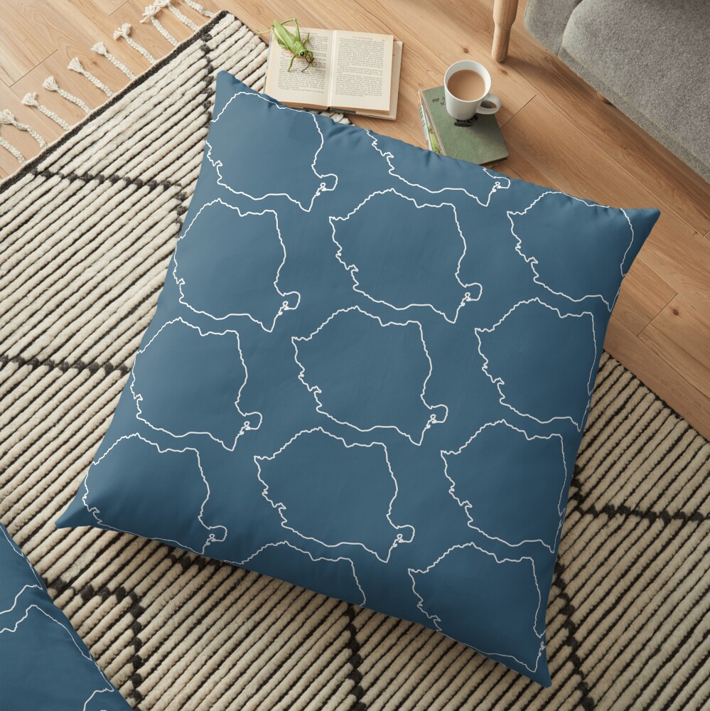 Romania map contour Floor Pillow