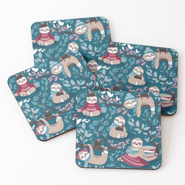Item preview, Hygge sloth // turquoise and red designed and sold by SelmaCardoso.