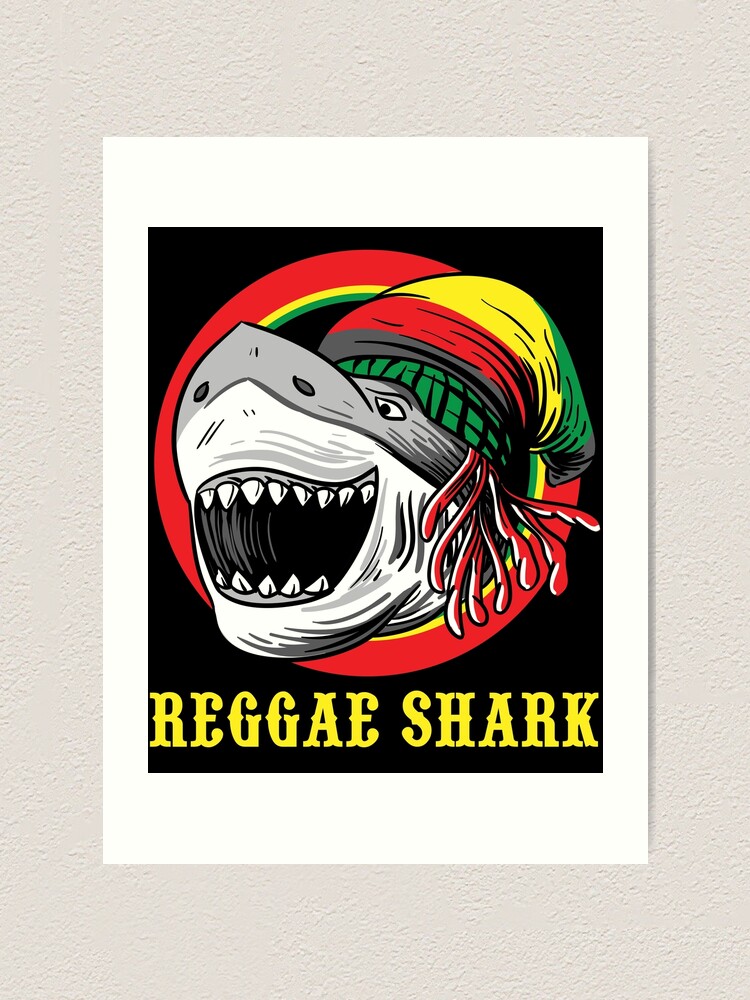 Impression Artistique Chemise Reggae Shark Cadeau Rasta Drole Par Wwb17 Redbubble