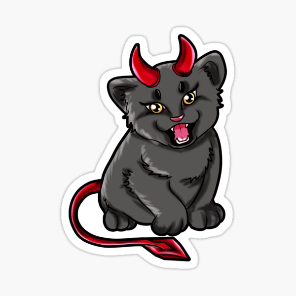Chibi Devil Cat Stickers for Sale | Redbubble