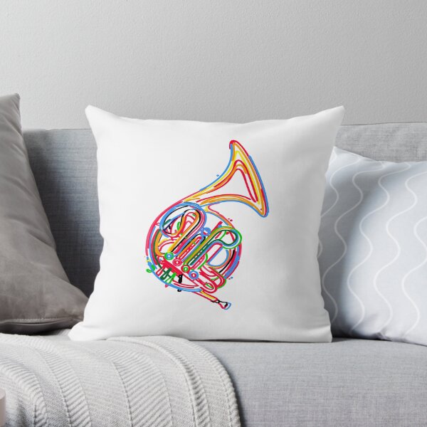 French horn Throw Pillow