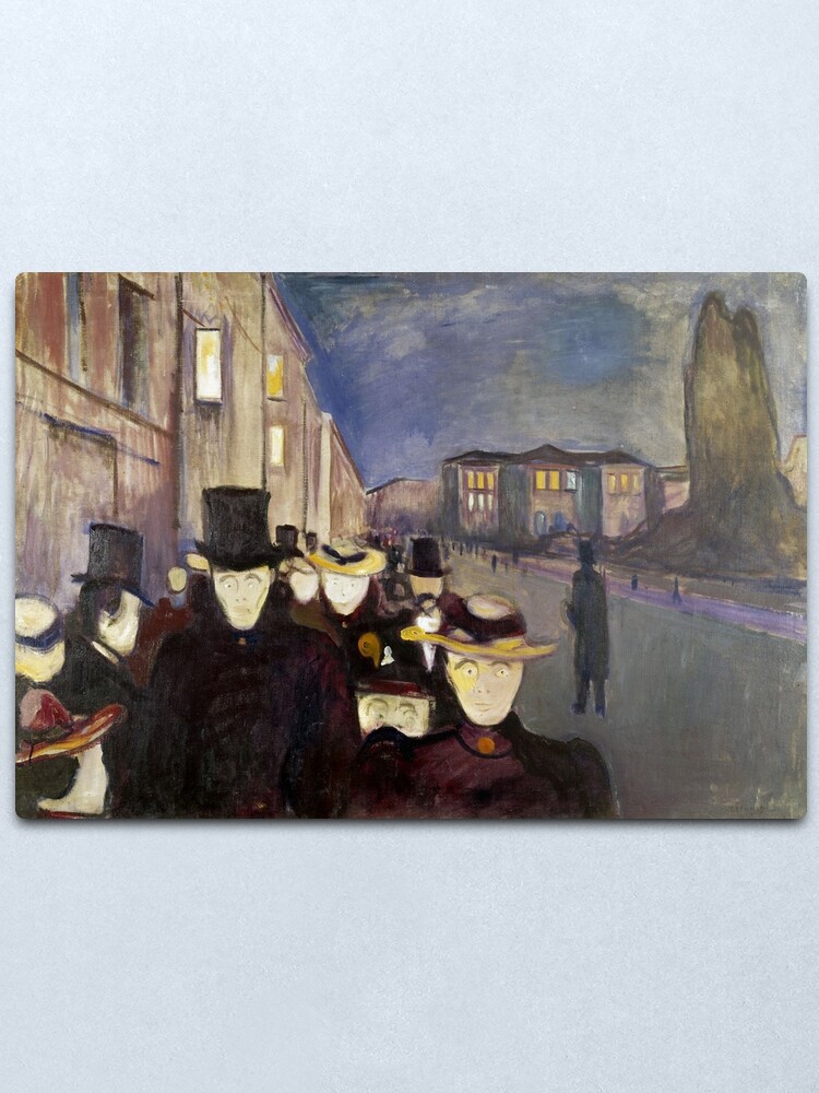 Vintage Edvard Munch Evening On Karl Johan Street 1892 Metal Print For Sale By Allvintageart 