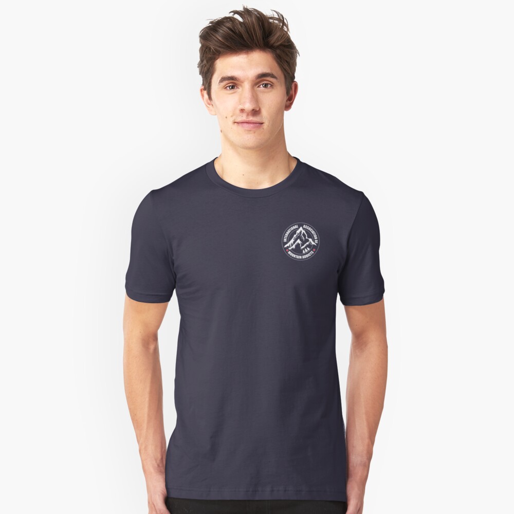 International Association of Mountain addicts badge Slim Fit T-Shirt