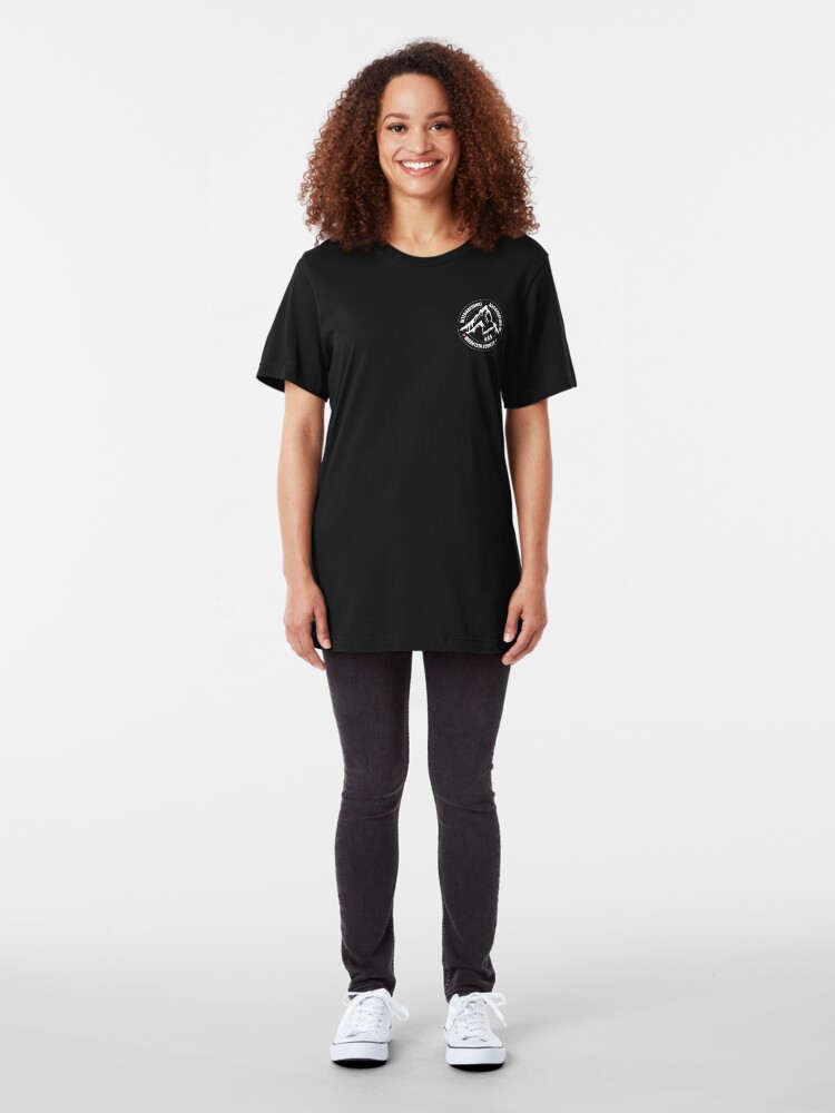 Alternate view of International Association of Mountain addicts badge Slim Fit T-Shirt