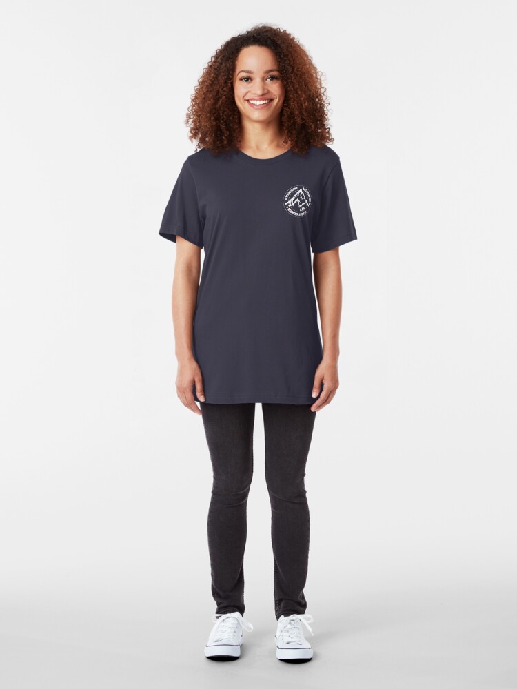 Alternate view of International Association of Mountain addicts badge Slim Fit T-Shirt