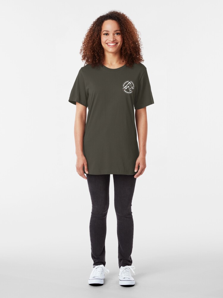 Alternate view of International Association of Mountain addicts badge Slim Fit T-Shirt