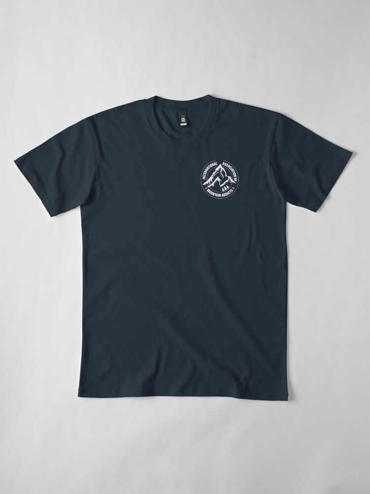Alternate view of International Association of Mountain addicts badge Premium T-Shirt