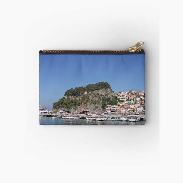 Item preview, old castle and colorful buildings Parga Greece designed and sold by goceris.