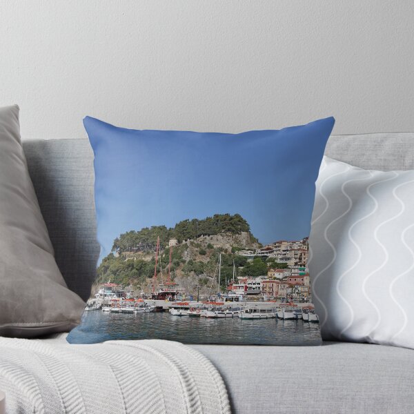Item preview, old castle and colorful buildings Parga Greece designed and sold by goceris.