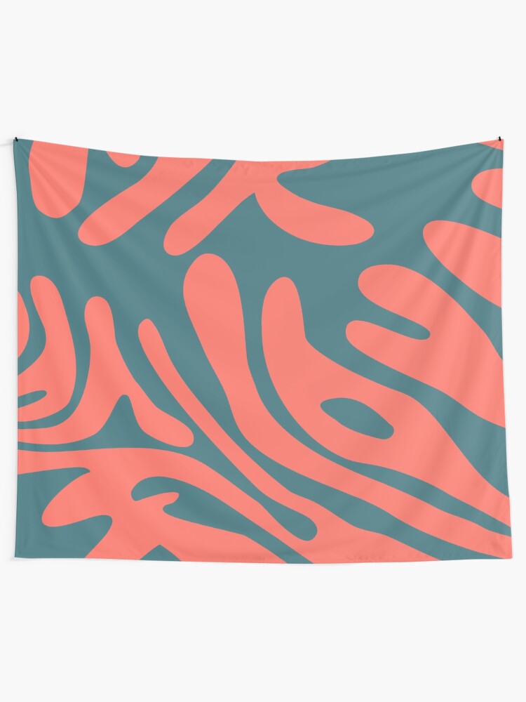 Alternate view of Living Coral in the Deep Sea - Pantone Color Trend 2019 Tapestry