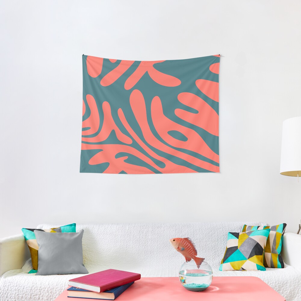 Living Coral in the Deep Sea - Pantone Color Trend 2019 Tapestry
