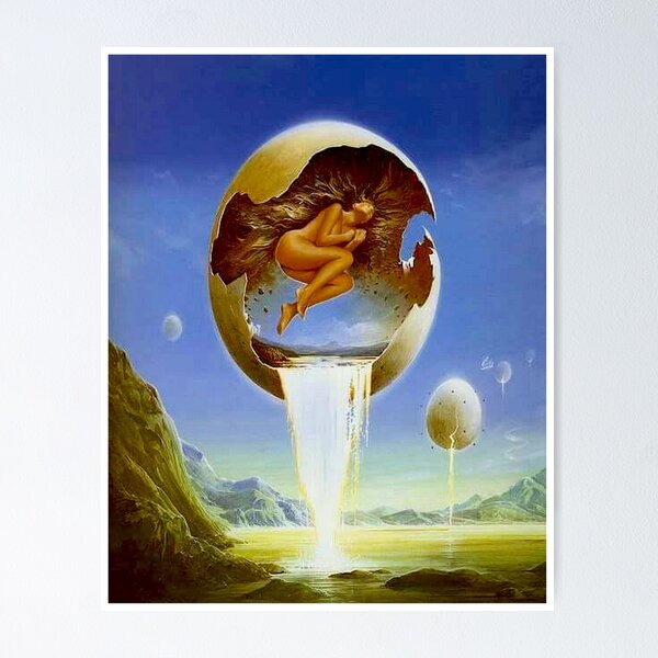 Item preview, BIRTH : Vintage Surreal Egg Print designed and sold by posterbobs.