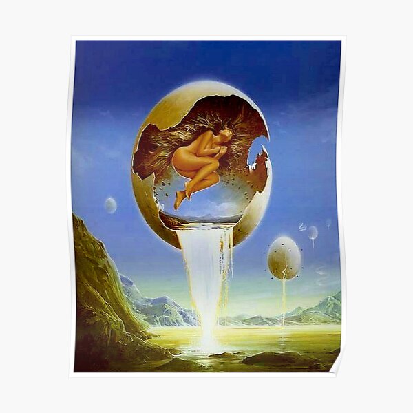 NAISSANCE : Oeuf surréaliste vintage imprimé Poster